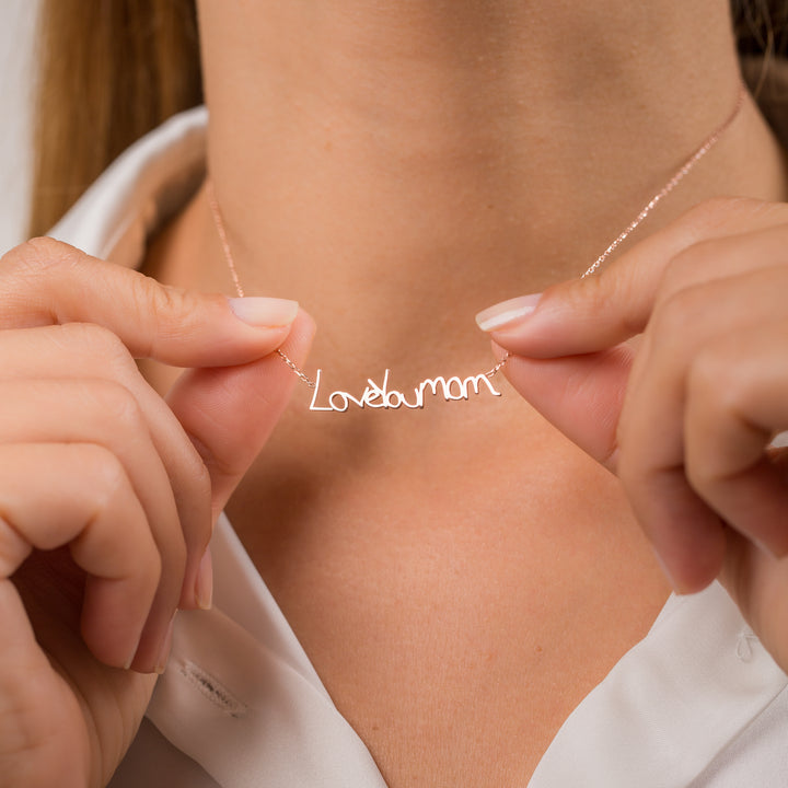 Handwriting Name Necklace | Gift For Her | Gift For Mom