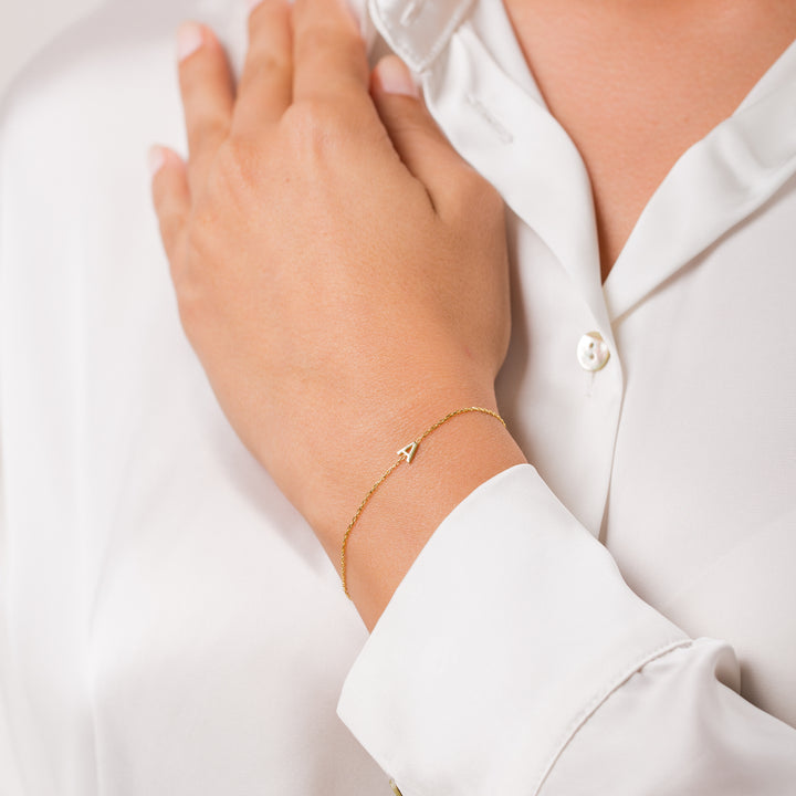 14K Gold Letter Bracelet - Moms Gift - Personalized Name Letters - Bridesmaid Gifts