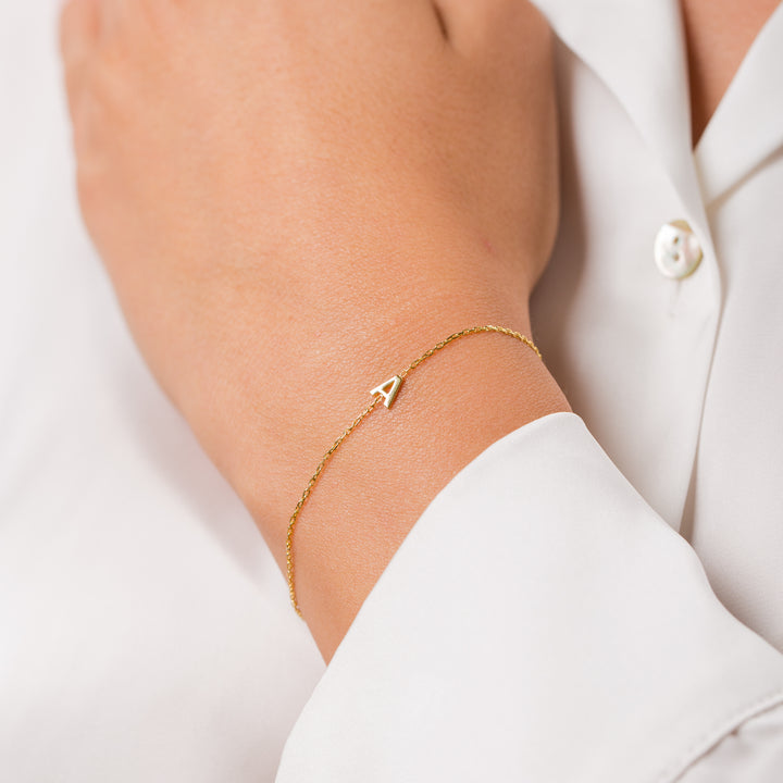 14K Gold Letter Bracelet - Moms Gift - Personalized Name Letters - Bridesmaid Gifts