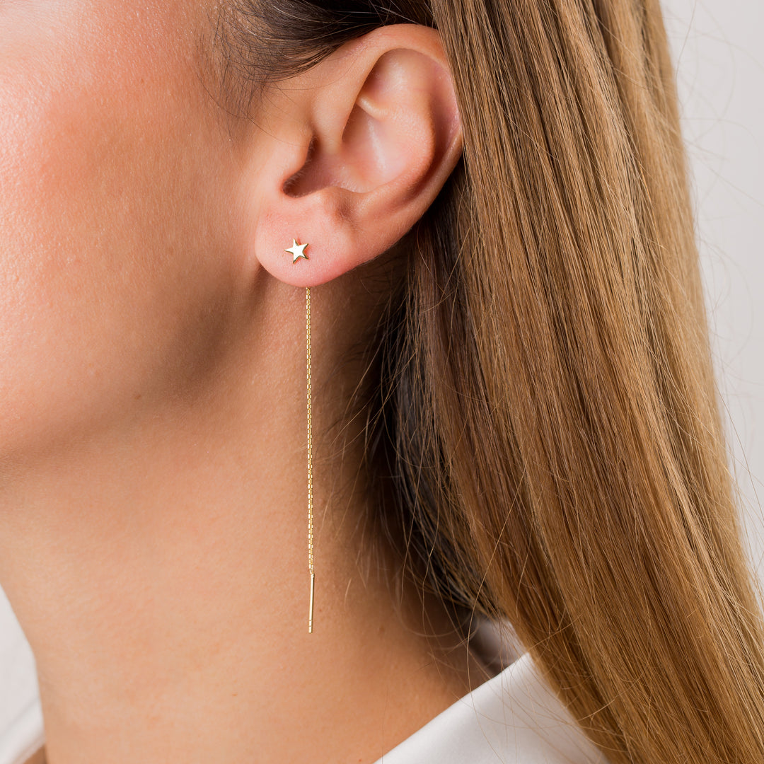 Letter Threader Earrings | Gift For Her | Gift For Mom