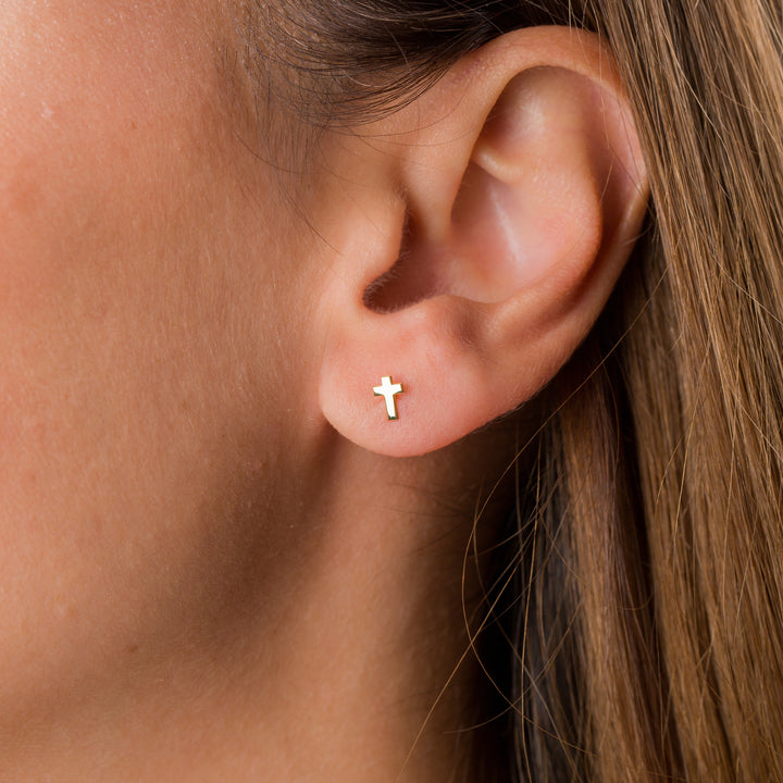 Gold Initial Earrings - Mothers Days Gift - Letter Earrings -  Gifts For Mom - 14K Solid Gold - Minimalist