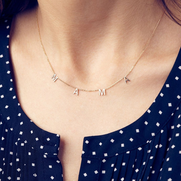 14K gold mama necklace gift for mom mama necklace, 14K Gold Necklace, 14K Gold Letter Necklace,  Initial necklace, personalized name necklace, letter necklace, Gold necklace, Gifts For Mom, Christmas Gift, Birthday gift, personalized Gift, Mothers’ day gift, gift for her, custom necklace, Wife gifts, Minimalist necklace, cute gift, dainty necklace, minimalist gift, Christmas sale, bridesmaids gift, Christmas holiday gift for her, Valentine’s day gift for her, excellent gift to mom