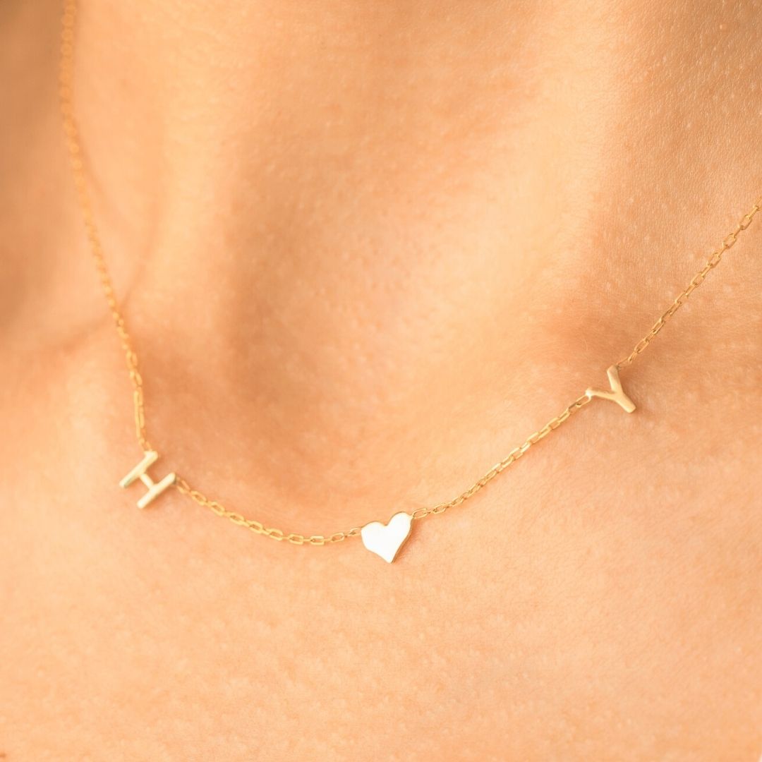 Centered Initials Necklace Gold Plated Silver, Initial necklace, personalized name necklace, letter necklace, Gold necklace, Gifts For Mom, Christmas Gift, Birthday gift, personalized Gift, Mothers’ day gift, gift for her, custom necklace, Wife gifts, Minimalist necklace, cute gift, dainty necklace, minimalist gift, Christmas sale, bridesmaids gift, Christmas holiday gift for her, Valentine’s day gift for her, excellent gift to mom, Minimalist looking necklace