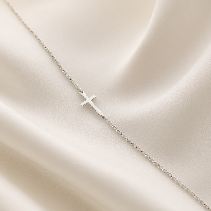 Sideways Middle Cross Necklace