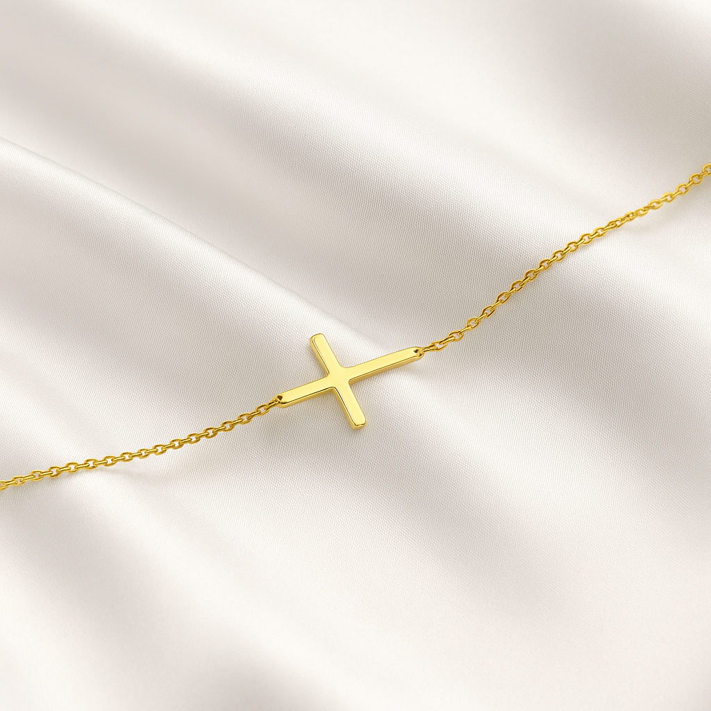 Sideways Middle Cross Necklace