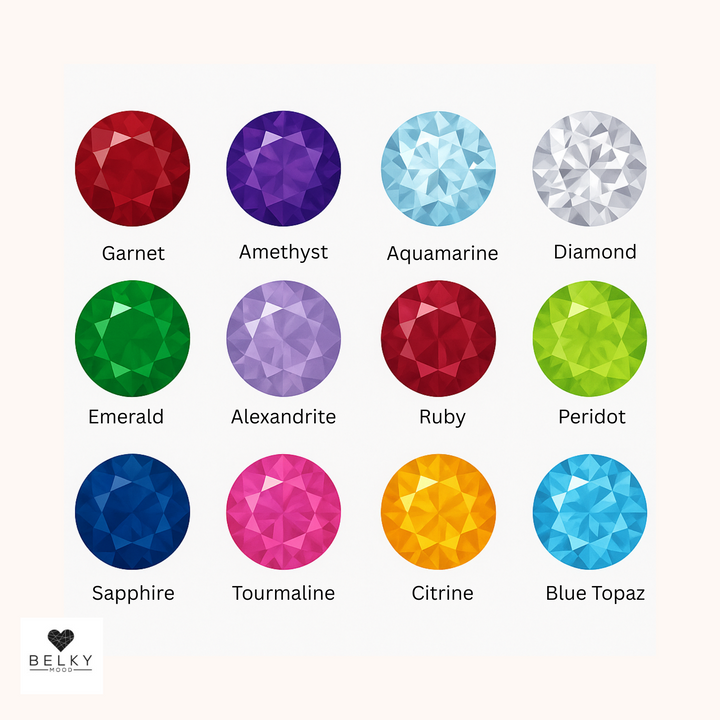 Engraved Paw Print Necklace with Birthstone