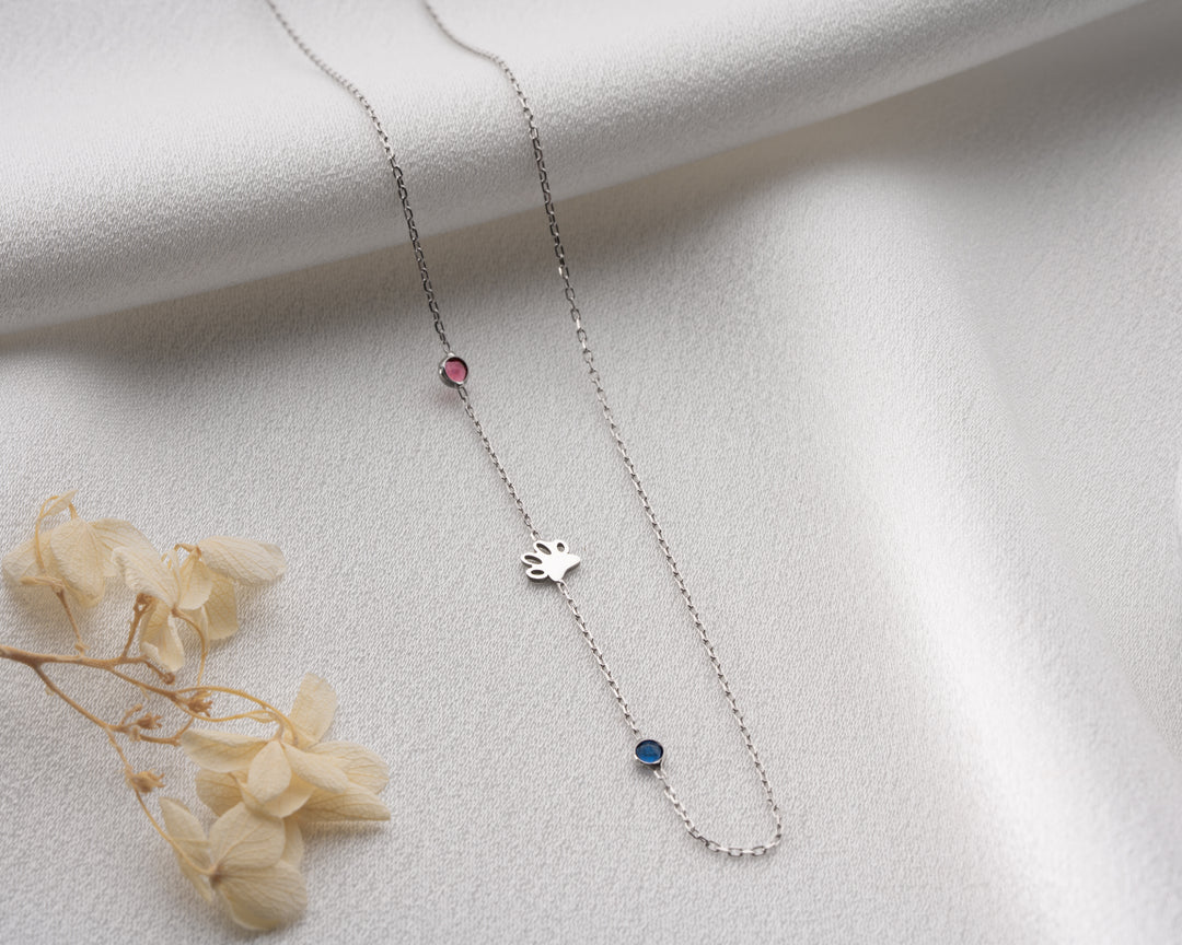 Sideways Birthstone Necklace