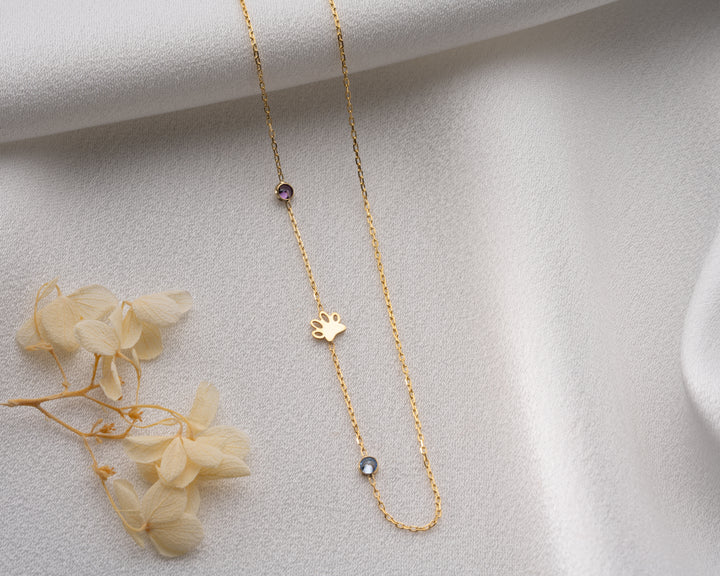Sideways Birthstone Necklace