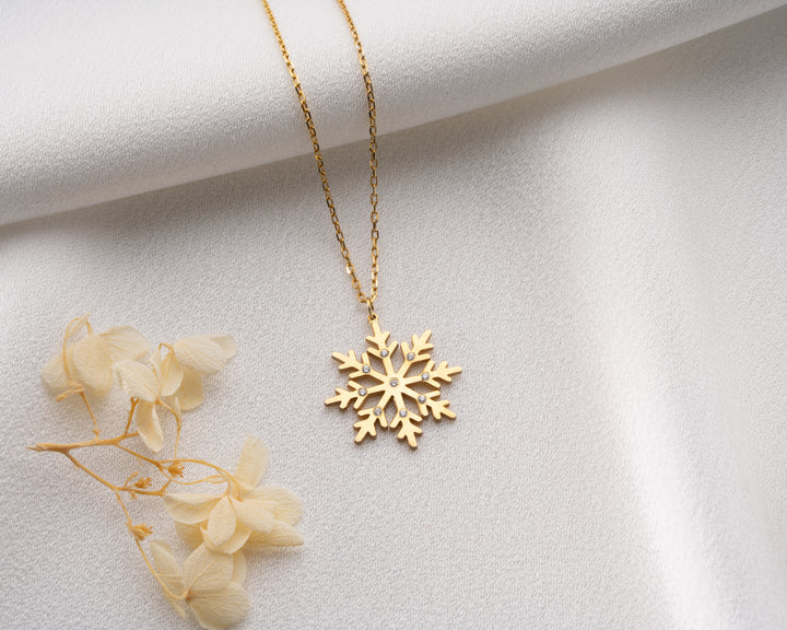 Personalized Snowflake Necklace with Birthstone