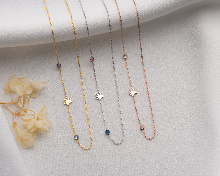 Sideways Birthstone Necklace