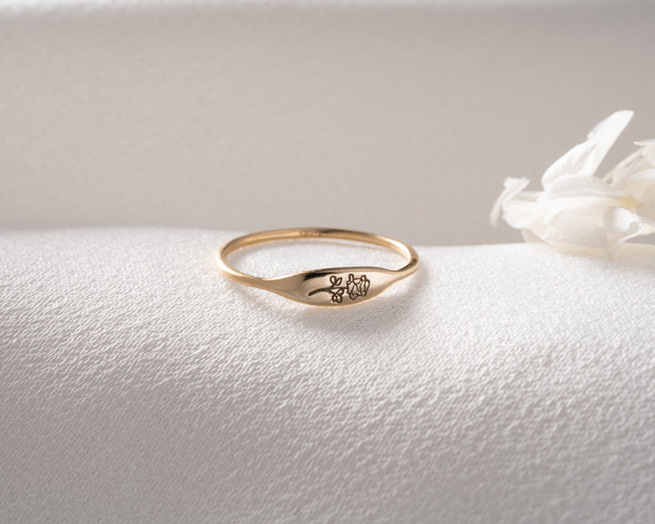 Dainty Birthflower Ring