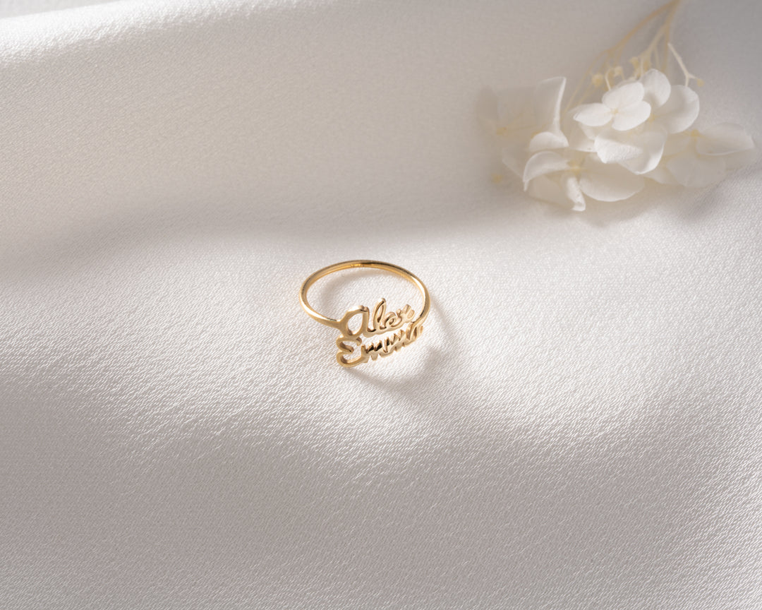 Custom Double Name Ring
