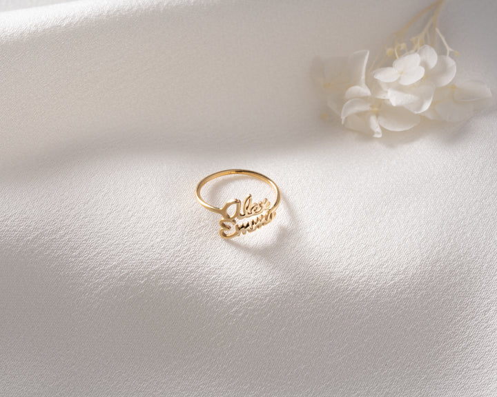 Custom Double Name Ring