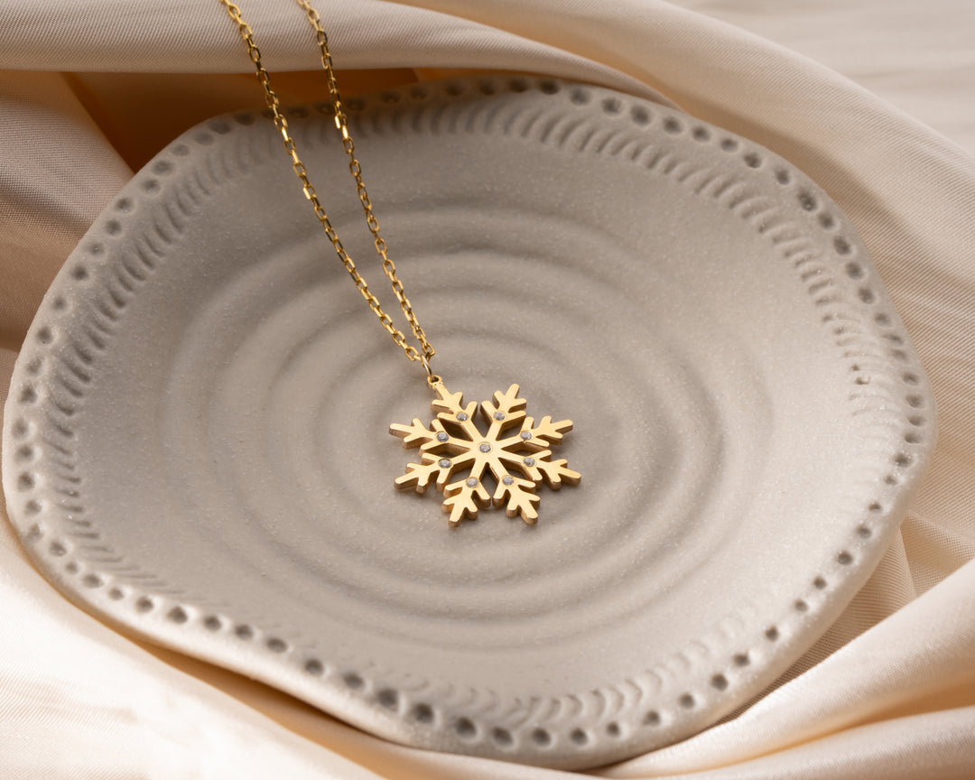 Personalized Snowflake Necklace with Birthstone