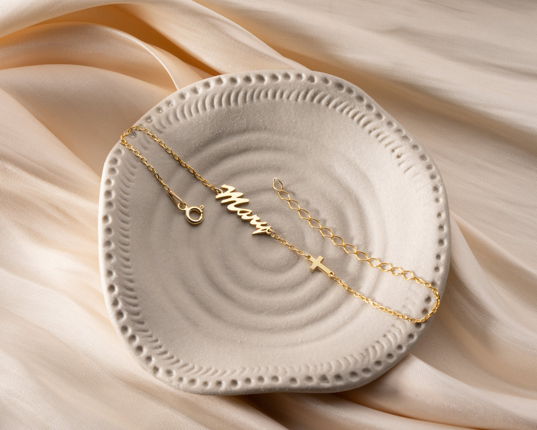 Name Bracelet with Cross