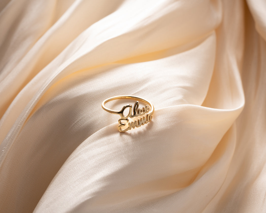 Custom Double Name Ring
