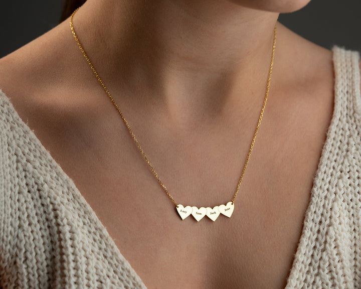 Personalized Name Hearts Necklace