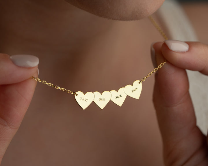 Personalized Name Hearts Necklace