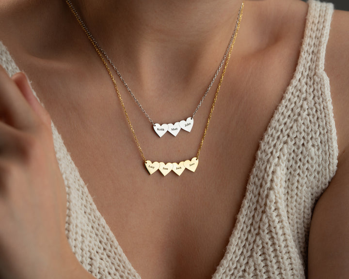 Personalized Name Hearts Necklace