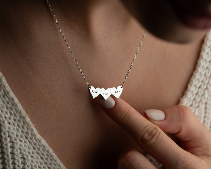 Personalized Name Hearts Necklace