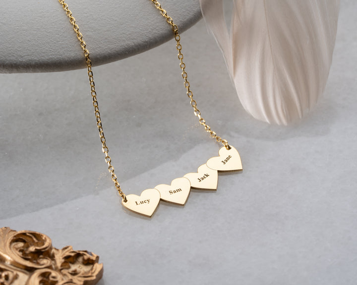 Personalized Name Hearts Necklace