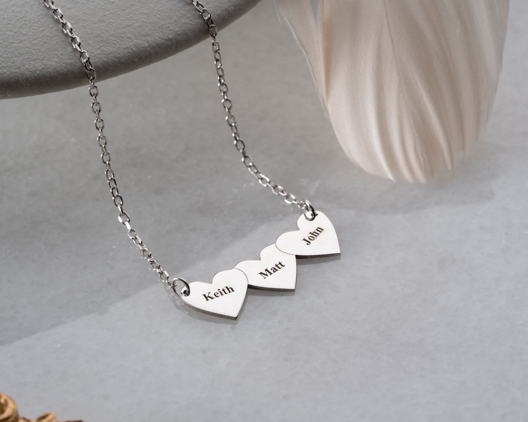 Personalized Name Hearts Necklace