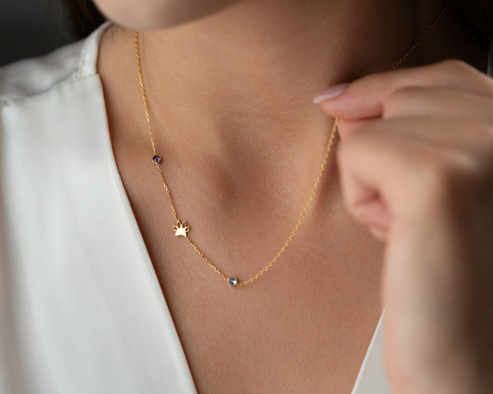 Sideways Birthstone Necklace