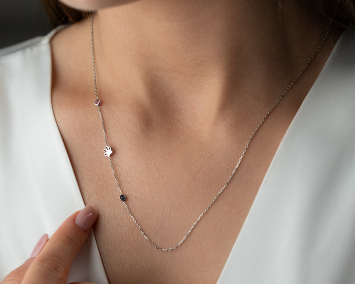 Sideways Birthstone Necklace