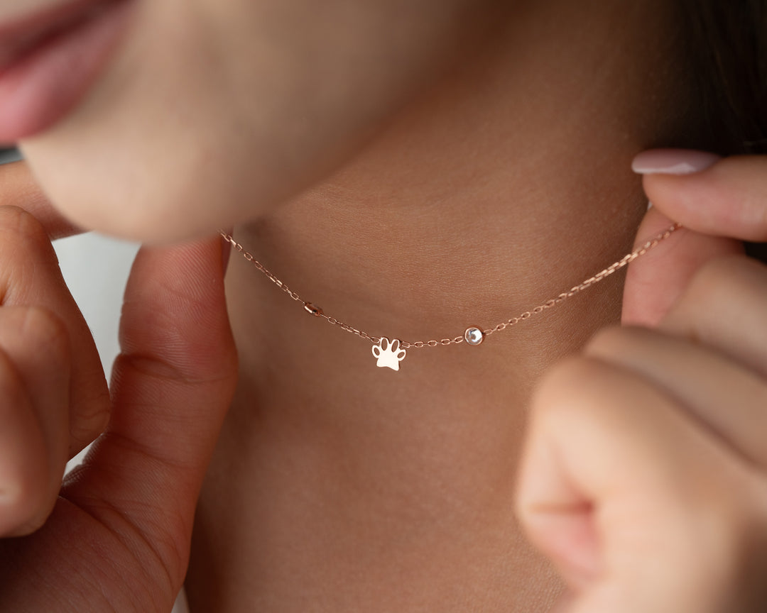Personalized Paw Print Necklace