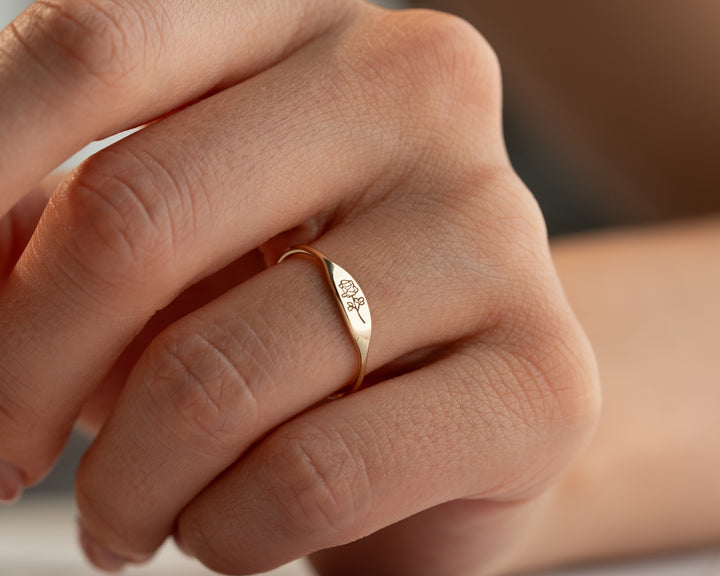 Dainty Birthflower Ring
