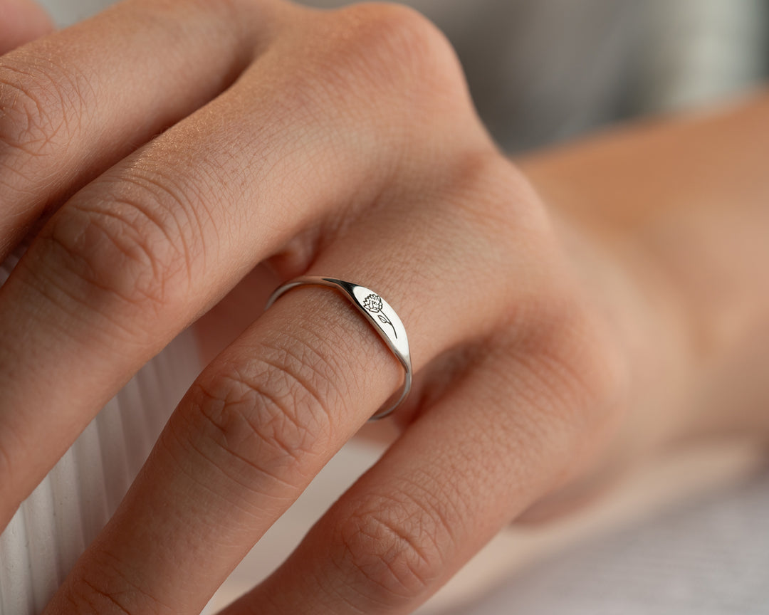 Dainty Birthflower Ring