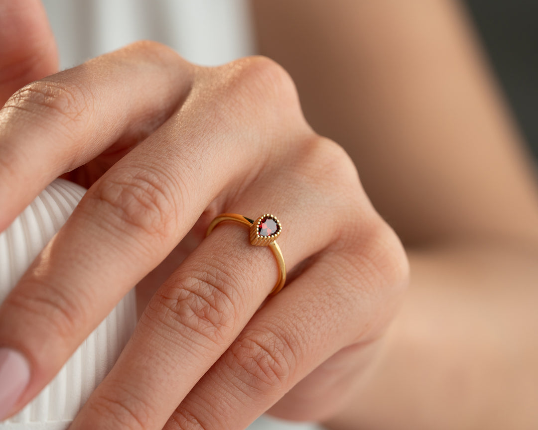 Drop Shape Birthstone Ring
