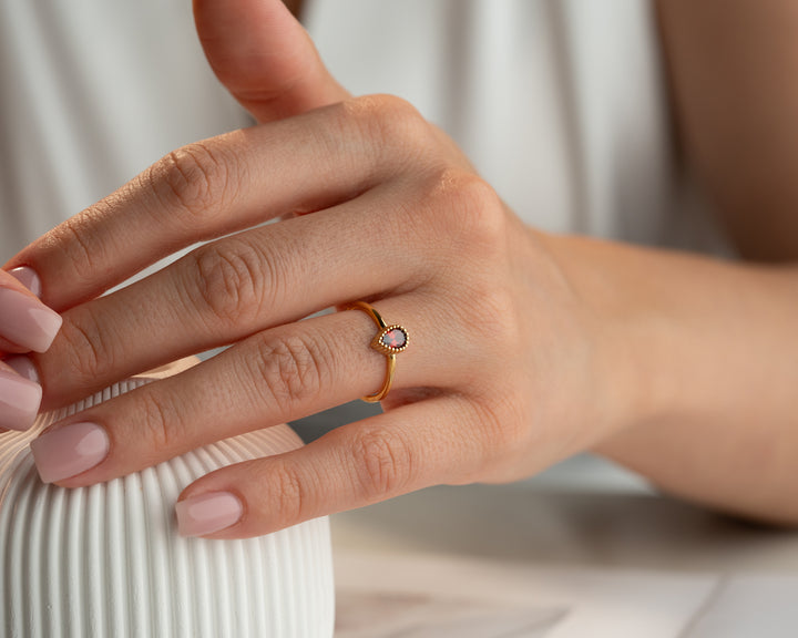 Drop Shape Birthstone Ring