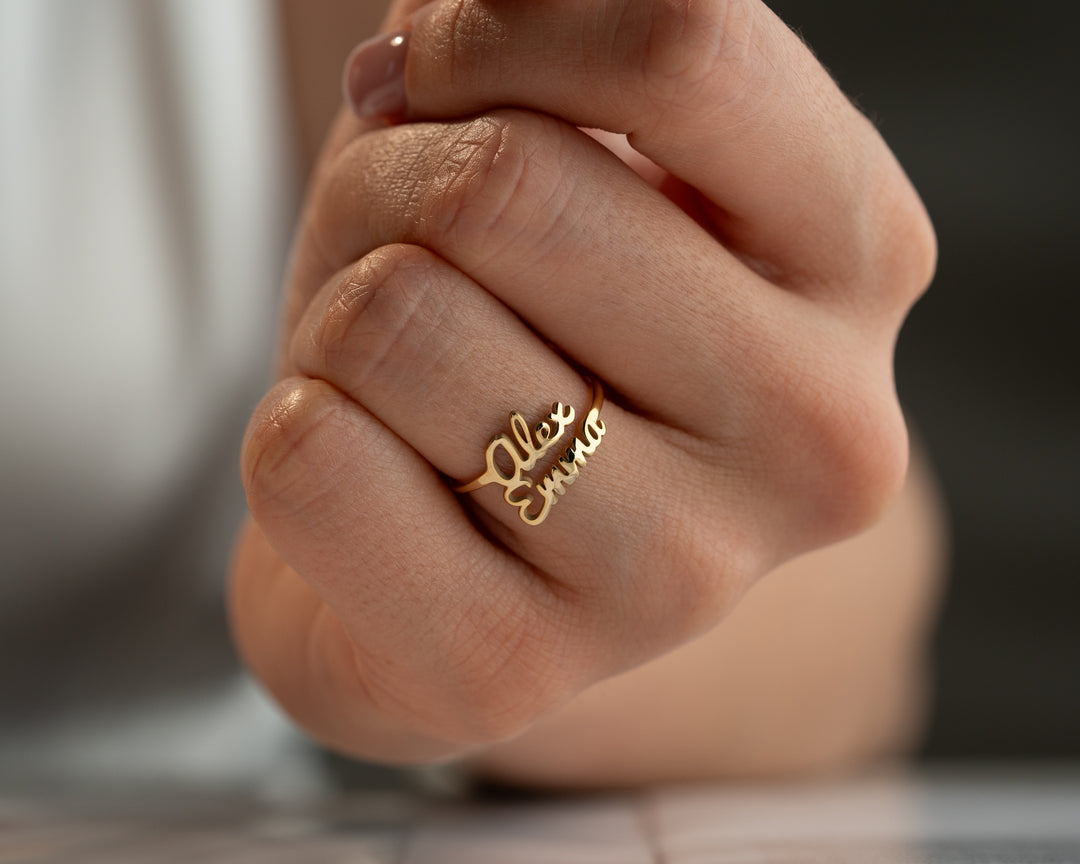 Custom Double Name Ring
