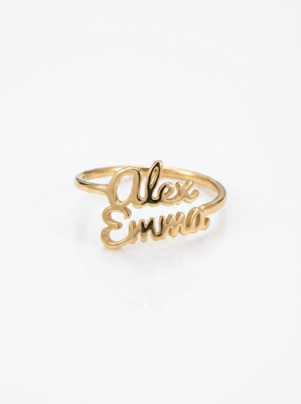 Custom Double Name Ring