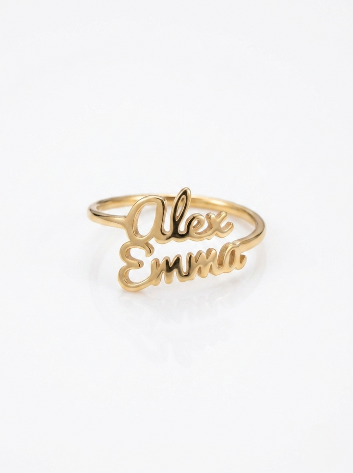Custom Double Name Ring