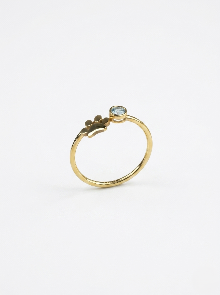 Paw Ring with Birthstone