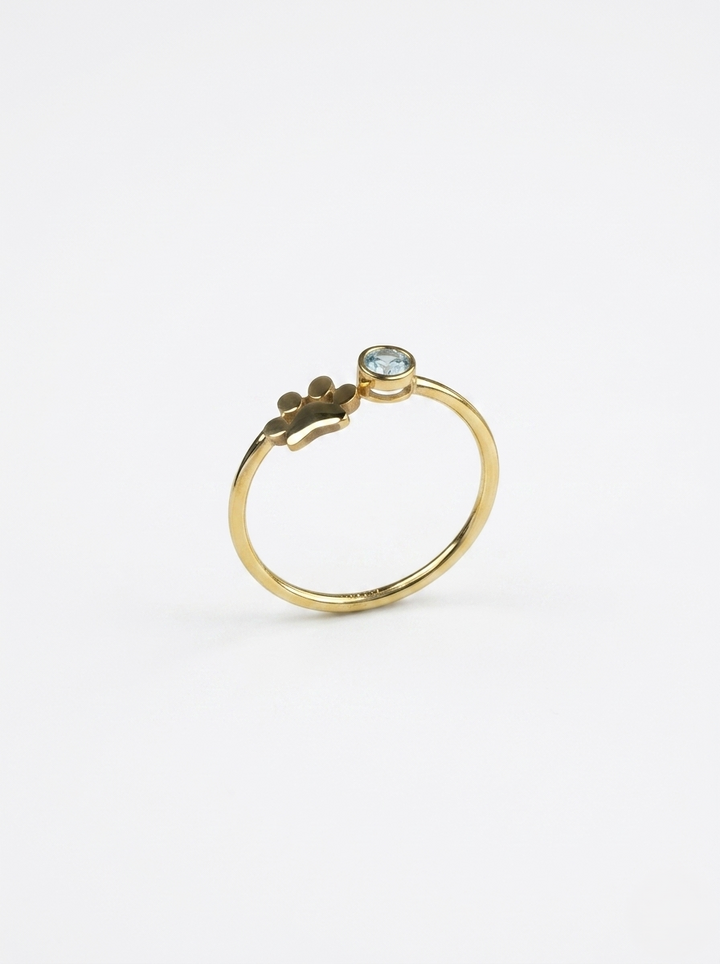 Paw Ring with Birthstone