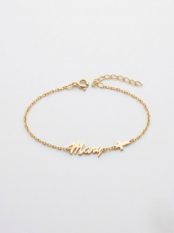 Cross Name Bracelet