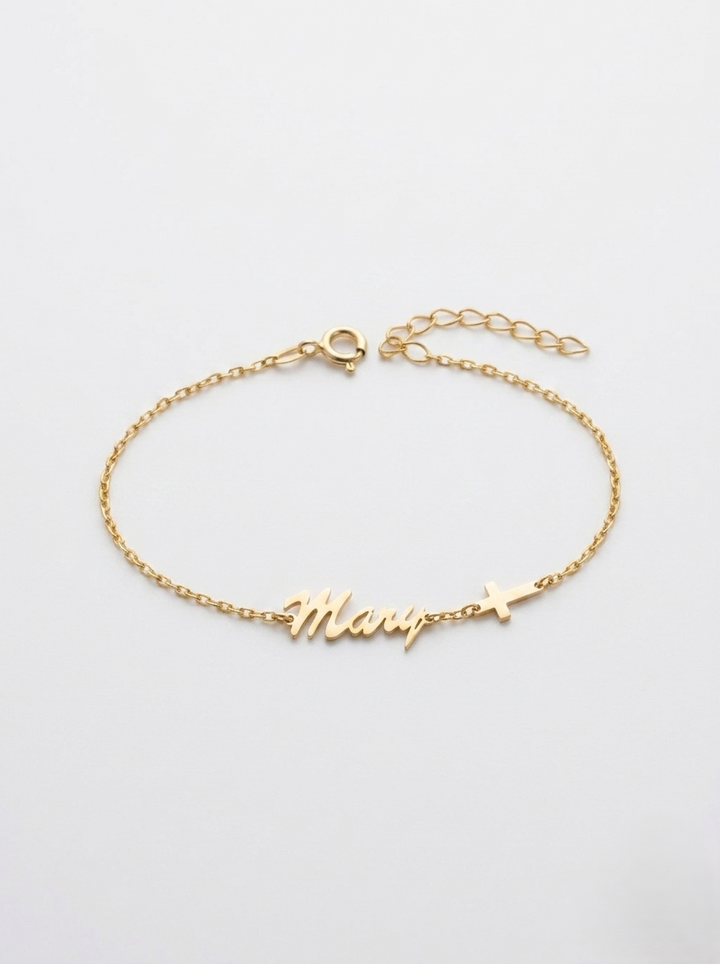 Cross Name Bracelet