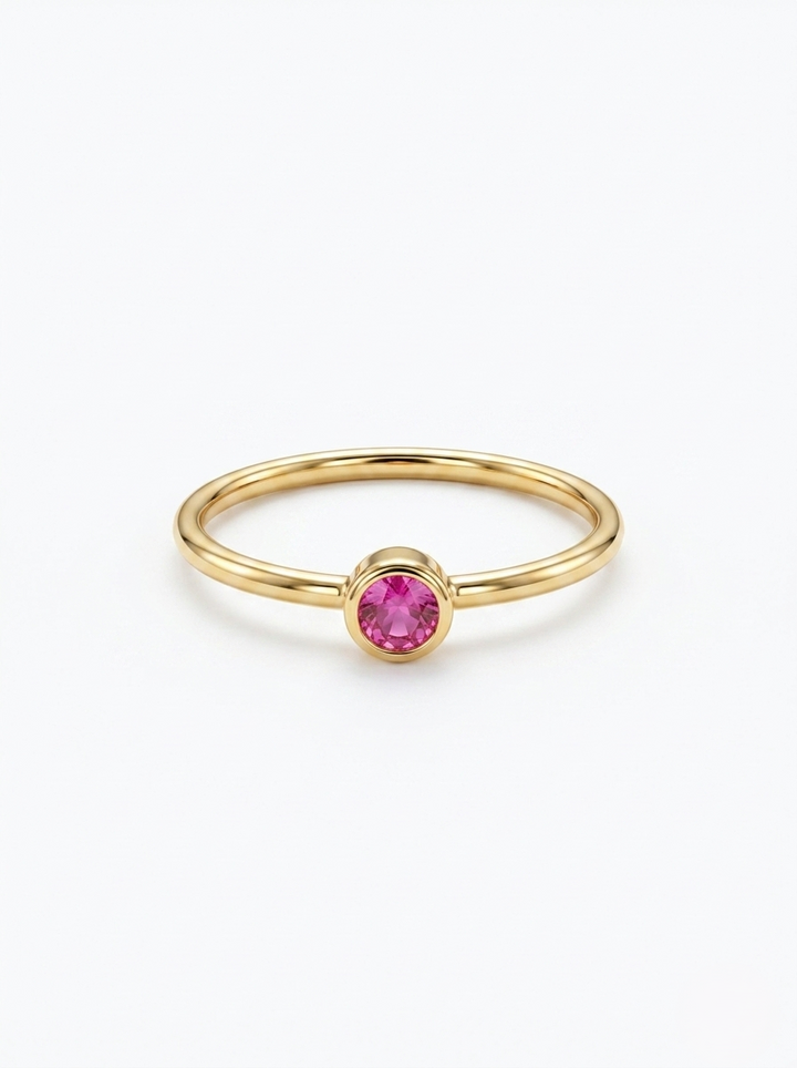Drop Shape Birthstone Ring