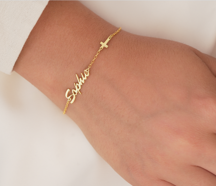 Cross Name Bracelet