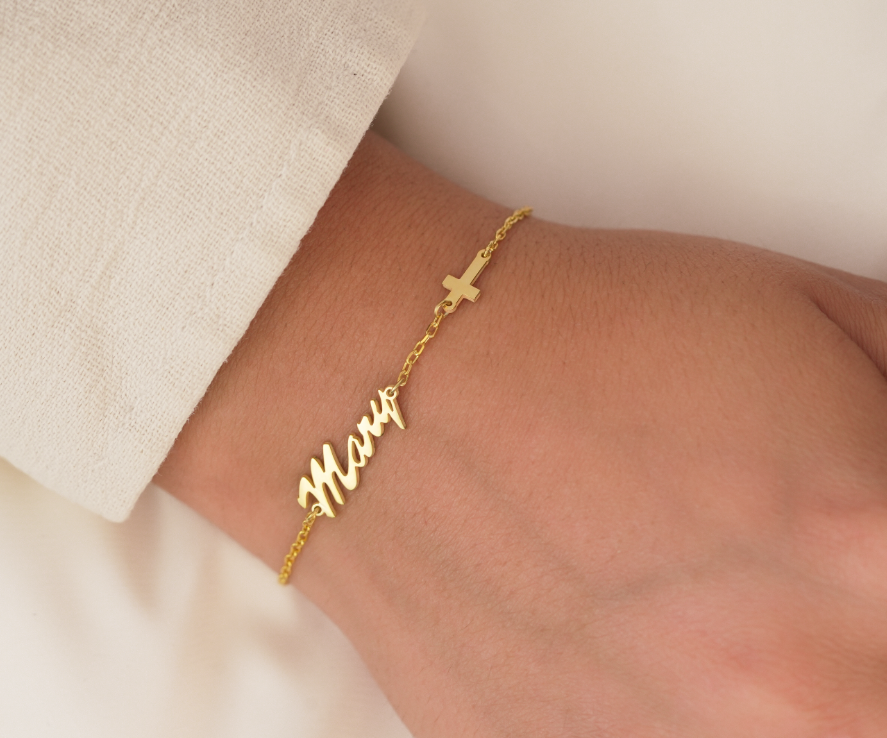 Cross Name Bracelet