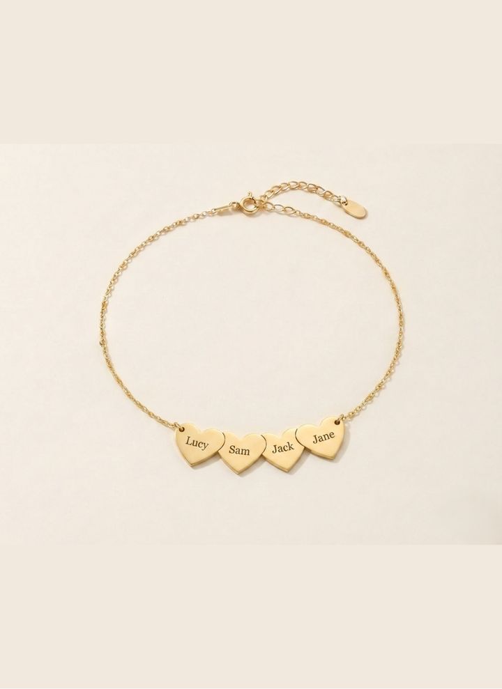 Personalized Name Hearts Necklace