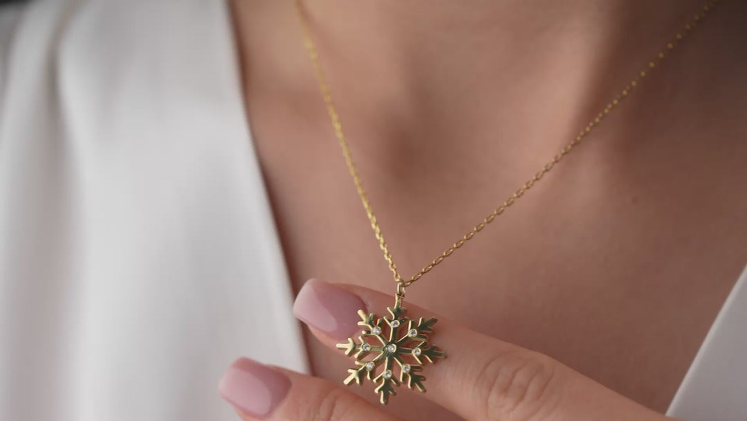 Personalized Snowflake Necklace with Birthstone