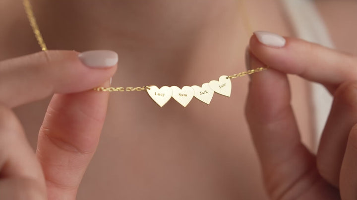 Personalized Name Hearts Necklace