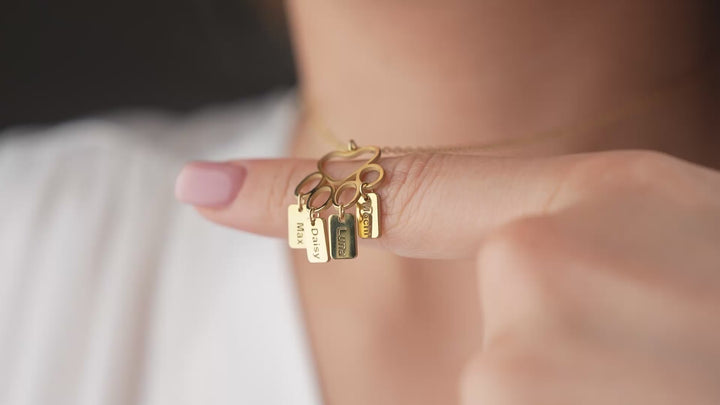 Custom Paw Print Necklace, Bar Necklace with Paw Pendant