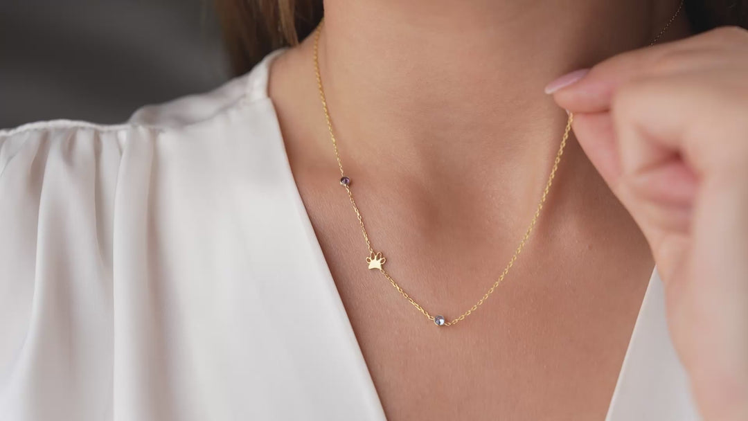 Sideways Birthstone Necklace