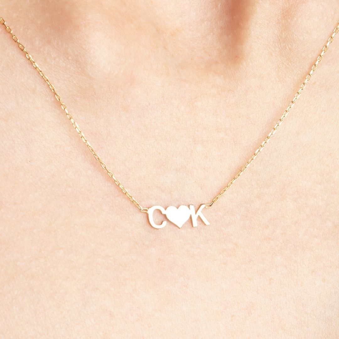 Letter heart necklace